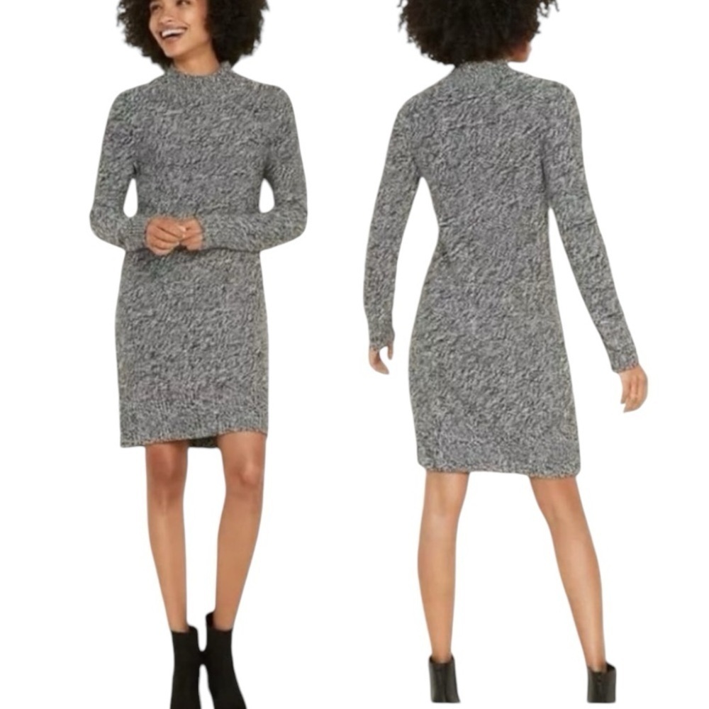 Old Navy Womens Large Grey Sweater Tunic Dress Mock Neck Sz Large